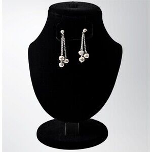 Vintage Silvery Cluster Dangle Sphere Earrings | Avon 1990 - NIB